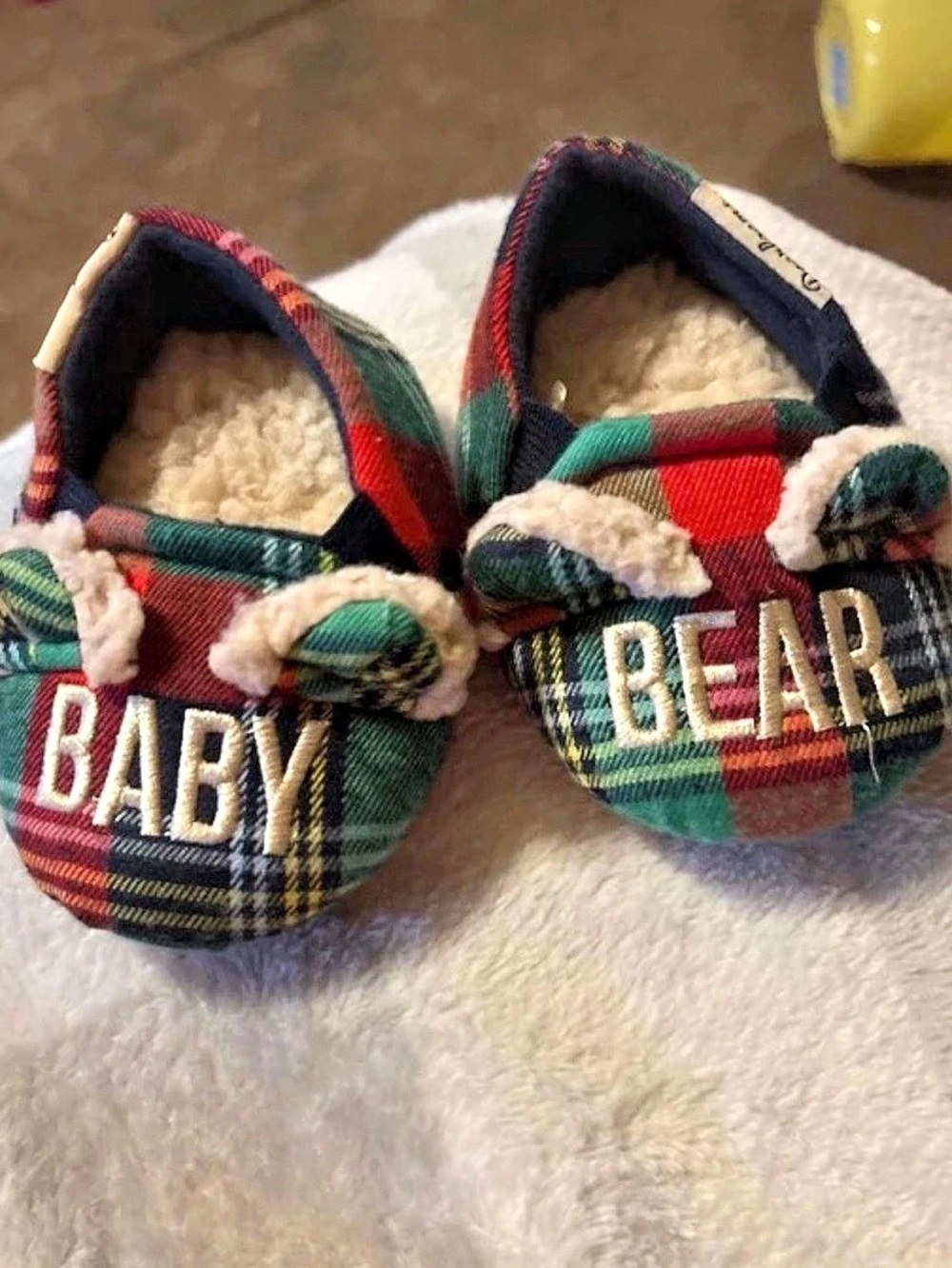 Dear foams Baby Bear Plaid Baby Booties